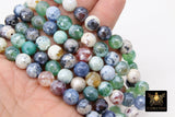 Electroplated White Green Fire Agate Beads, Faceted Blue Black Beads BS #233, sizes in 10 mm 14.5 inch FULL Strands