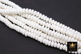 6 mm White Clay Rondelle Beads, Thick Heishi Flat Beads in Polymer Clay Disc CB #207, 3 mm thick Stone Beads