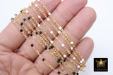 Enamel Beaded Satellite Chain, Gold Rondelle Beaded Minimalist Chain CH# 601, Red Pink Blue Purple Yellow Jewelry
