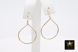 Silver Teardrop Hoop Ear Rings, 20 x 25 mm Silver Charms #737, Oval Gold Hoops High Quality Light Weight Wire Hoops Finding