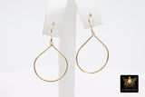 Silver Teardrop Hoop Ear Rings, 20 x 25 mm Silver Charms #737, Oval Gold Hoops High Quality Light Weight Wire Hoops Finding