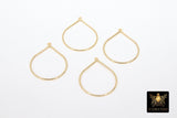Silver Teardrop Hoop Ear Rings, 20 x 25 mm Silver Charms #737, Oval Gold Hoops High Quality Light Weight Wire Hoops Finding