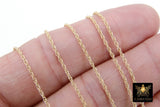 14 K Gold Filled Rope Jewelry Chain, 925 Sterling Silver CH# 811, USA Gold 1.8 mm,1.5 mm