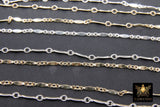 14 K Gold Filled Bar Jewelry Chains, 9.0 mm 925 Sterling Silver Dapped Bar CH# 830, Unfinished Long Short Chain CH# 736