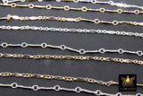 14 K Gold Filled Bar Jewelry Chains, 9.0 mm 925 Sterling Silver Dapped Bar CH #830, Unfinished Long Short Chain CH #736