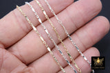 14 K Gold Filled Bar Jewelry Chains, 9.0 mm 925 Sterling Silver Dapped Bar CH# 830, Unfinished Long Short Chain CH# 736
