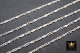 14 K Gold Filled Bar Jewelry Chains, 9.0 mm 925 Sterling Silver Dapped Bar CH #830, Unfinished Long Short Chain CH #736