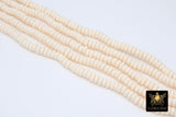 6 mm Cream Clay Rondelle Beads, Cream Beige Heishi Flat Beads in Polymer Clay Disc CB# 208, 3 mm Thick Stone Beads
