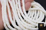 2 Strands 6 mm Clay Flat Beads, White Heishi Multi Checker Mix Beads CB #209, Polymer Disc