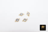 14 K Gold Filled Solitaire Connectors, 3 mm 4 mm or 6 mm Cubic Zirconia Necklace Charms, Genuine 14 20 Gold CZ Links