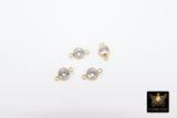 14 K Gold Filled Solitaire Connectors, 3 mm 4 mm or 6 mm Cubic Zirconia Necklace Charms, Genuine 14 20 Gold CZ Links
