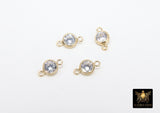 14 K Gold Filled Solitaire Connectors, 3 mm 4 mm or 6 mm Cubic Zirconia Necklace Charms, Genuine 14 20 Gold CZ Links