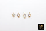 14 K Gold Filled Solitaire Connectors, 3 mm 4 mm or 6 mm Cubic Zirconia Necklace Charms, Genuine 14 20 Gold CZ Links