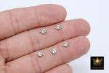 14 K Gold Filled Solitaire Connectors, 3 mm 4 mm or 6 mm Cubic Zirconia Necklace Charms, Genuine 14 20 Gold CZ Links