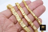 Gold Flat Spacer Beads, 20- 280 pcs Square Brushed Gold Metal Discs # 2990, Heishi Rondelle