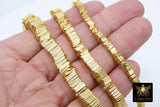 Gold Flat Spacer Beads, 20- 280 pcs Square Brushed Gold Metal Discs #2990, Heishi Rondelle