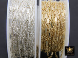 14 K Gold Filled Bar Jewelry Chains, 14 20 Gold CH #821, 925 Sterling Silver 5 mm Bars and Rolo
