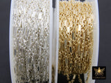 14 K Gold Filled Bar Jewelry Chains, 14 20 Gold CH# 821, 925 Sterling Silver 5 mm Bars and Rolo CH# 721
