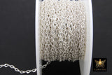 925 Sterling Silver Flat Chains, 3.3 Figure 8 Oval Cable Unfinished Dainty Chain CH# 803, By The Foot Jewelry Chain
