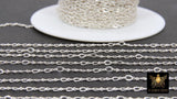 925 Sterling Silver Flat Chains, 3.3 Figure 8 Oval Cable Unfinished Dainty Chain, By The Foot Jewelry Chain