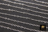925 Sterling Silver Flat Chains, 3.3 Figure 8 Oval Cable Unfinished Dainty Chain CH# 803, By The Foot Jewelry Chain