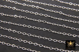 925 Sterling Silver Flat Chains, 3.3 Figure 8 Oval Cable Unfinished Dainty Chain, By The Foot Jewelry Chain