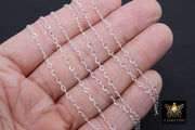 14 K Gold Filled Figure 8 Rolo Chains, 3.3 mm 925 Sterling Silver Oval Cable CH# 703, Unfinished Dainty Chain CH# 803
