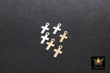 14 K Gold Filled Cross Charms, 2 Pc 925 Sterling Silver Tiny Crosses # 2479, 5 x 10 mm Minimalist 14 20 Jewelry