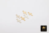 14 K Gold Filled Cross Charms, 2 Pc 925 Sterling Silver Tiny Crosses #2479/#2652, 5 x 10 mm Minimalist 14 20 Jewelry