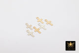 14 K Gold Filled Cross Charms, 2 Pc 925 Sterling Silver Tiny Crosses #2479/#2652, 5 x 10 mm Minimalist 14 20 Religious Jewelry