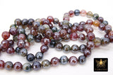 Electroplated Faceted Fuchsia Burgundy Agate Beads, Multi Colored Beads BS #236, sizes in 10 mm 14 inch FULL Strands