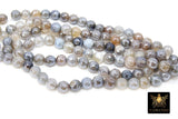 Electroplated White Agate Beads, Faceted Agate BS #238, Beige and Gray Beads