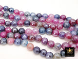 Electroplated Faceted Pink Lavender Agate Beads, Multi Colored Blue Purple Beads BS #241, sizes in 10 mm 14 inch FULL Strands