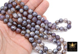 10 mm Electroplated Beige Agate Beads, Faceted Agate, Browns and Purple Bead Strands, 1.2 mm Hole