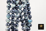 Electroplated Blue Black Agate Beads, Faceted Agate BS #229, White Cream Beads