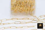 14 K Gold Filled Paperclip Chain, 16 x 5.5 mm, 14 20 Gold Unfinished Rectangle CH #748