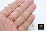 14 K Gold Filled Paperclip Chain, 16 x 5.5 mm, 14 20 Gold Unfinished Rectangle CH# 748