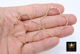 Textured Gold Clover Hoop Ear Rings, 44 x 50 mm Glittery Gold Charms #957, High Quality Quatrefoil Light Weight Wire Hoops Finding - 2 Pieces