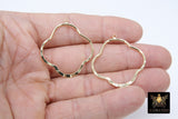 Textured Gold 50 mm Clover Hoop Ear Rings, 37 mm Glittery Gold Charms #949, High Quality Quatrefoil Light Weight Wire Hoops Finding