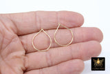 Silver Teardrop Hoop Ear Rings, 20 x 25 mm Silver Charms #737, Oval Gold Hoops High Quality Light Weight Wire Hoops Finding