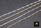 14 K Gold Filled Bar Jewelry Chains, 925 Sterling Silver Bars and Rolo CH #822, Unfinished Long and Short Chain