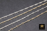 14 K Gold Filled Bar Jewelry Chains, 925 Sterling Silver Bars and Rolo CH# 822, Unfinished Long and Short Chain