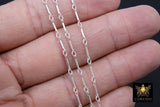 14 K Gold Filled Bar Jewelry Chains, 925 Sterling Silver Bars and Rolo CH# 822, Unfinished Long and Short Chain