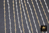14 K Gold Filled Bar Jewelry Chains, 925 Sterling Silver Bars and Rolo CH# 822, Unfinished Long and Short Chain