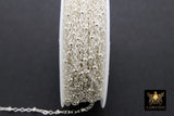 925 Sterling Silver Satellite Cable Chains, 14 K Gold Filled 2.1 mm Rondelle beads CH# 826, Unfinished 14 20 Hammered Flat Cable