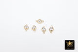 14 K Gold Filled Solitaire Connectors, 3 mm 4 mm or 6 mm Cubic Zirconia Necklace Charms # 2353, Genuine 14 20 Gold CZ Links