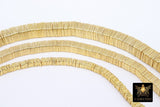 Gold Flat Spacer Beads, 20- 280 pcs Square Brushed Gold Metal Discs #2990, Heishi Rondelle