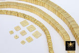 Gold Flat Spacer Beads, 20- 280 pcs Square Brushed Gold Metal Discs # 2990, Heishi Rondelle