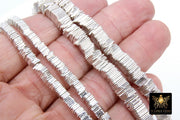 Silver Flat Spacer Beads, 20- 280 pcs Square Brushed Silver Metal Discs #3060, Heishi Rondelle