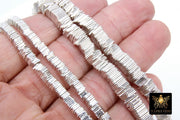 Silver Flat Spacer Beads, 20- 280 pcs Square Brushed Silver Metal Discs #3060, Heishi Rondelle